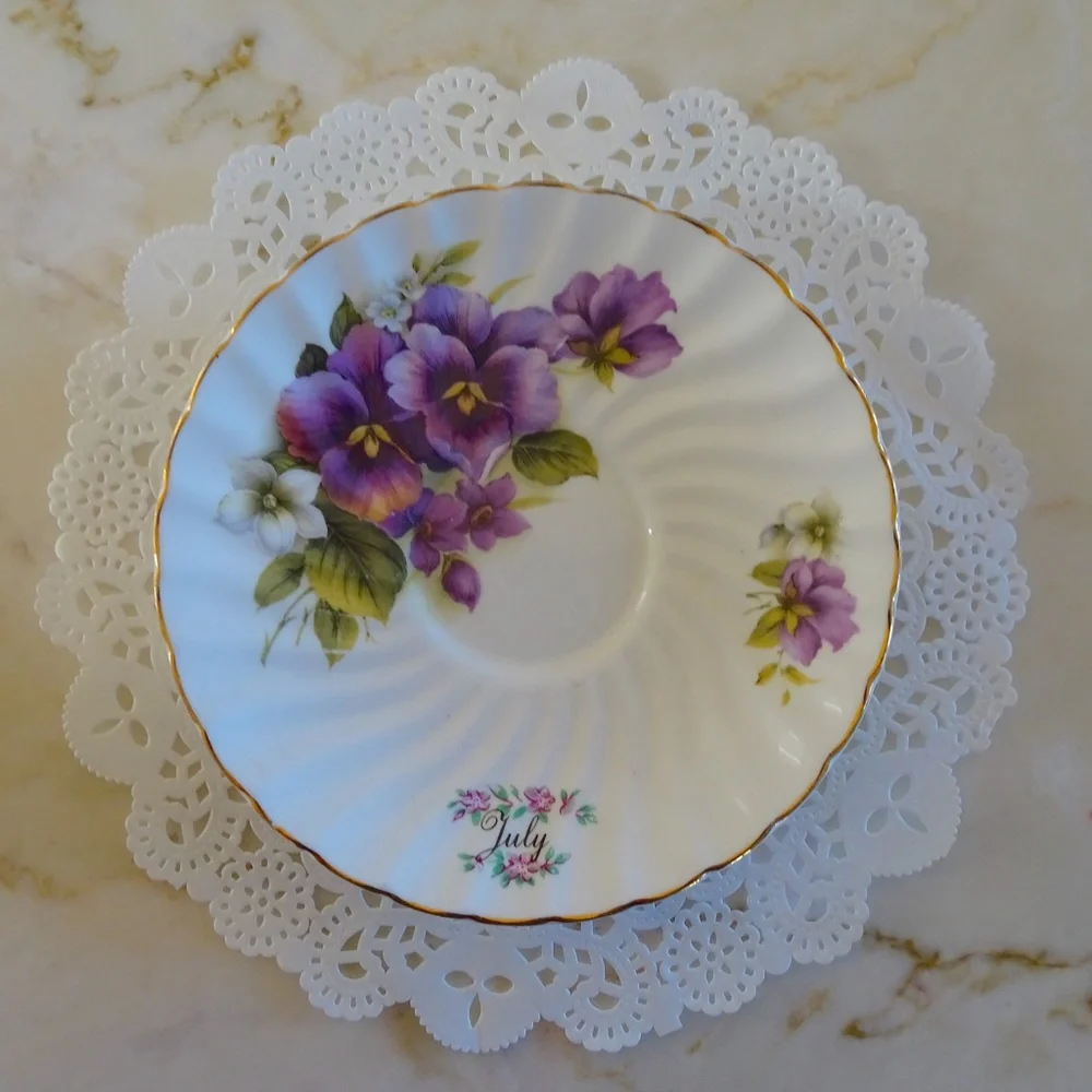 Vintage The Butchart Gardens July Pansies Cottagecore Decor Tea Party Saucer